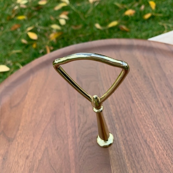 Mid Century Walnut Round Wood Tray - Picture 4 of 7